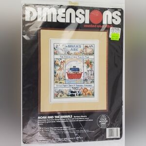 Dimensions VTG 1990 Noah and the Animals Counted Cross Stitch Kit 3685 - NOS